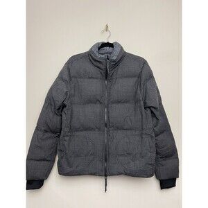 Womens Allbirds Trino Puffer Jacket Coat Size Medium Gray Wool Zip Front